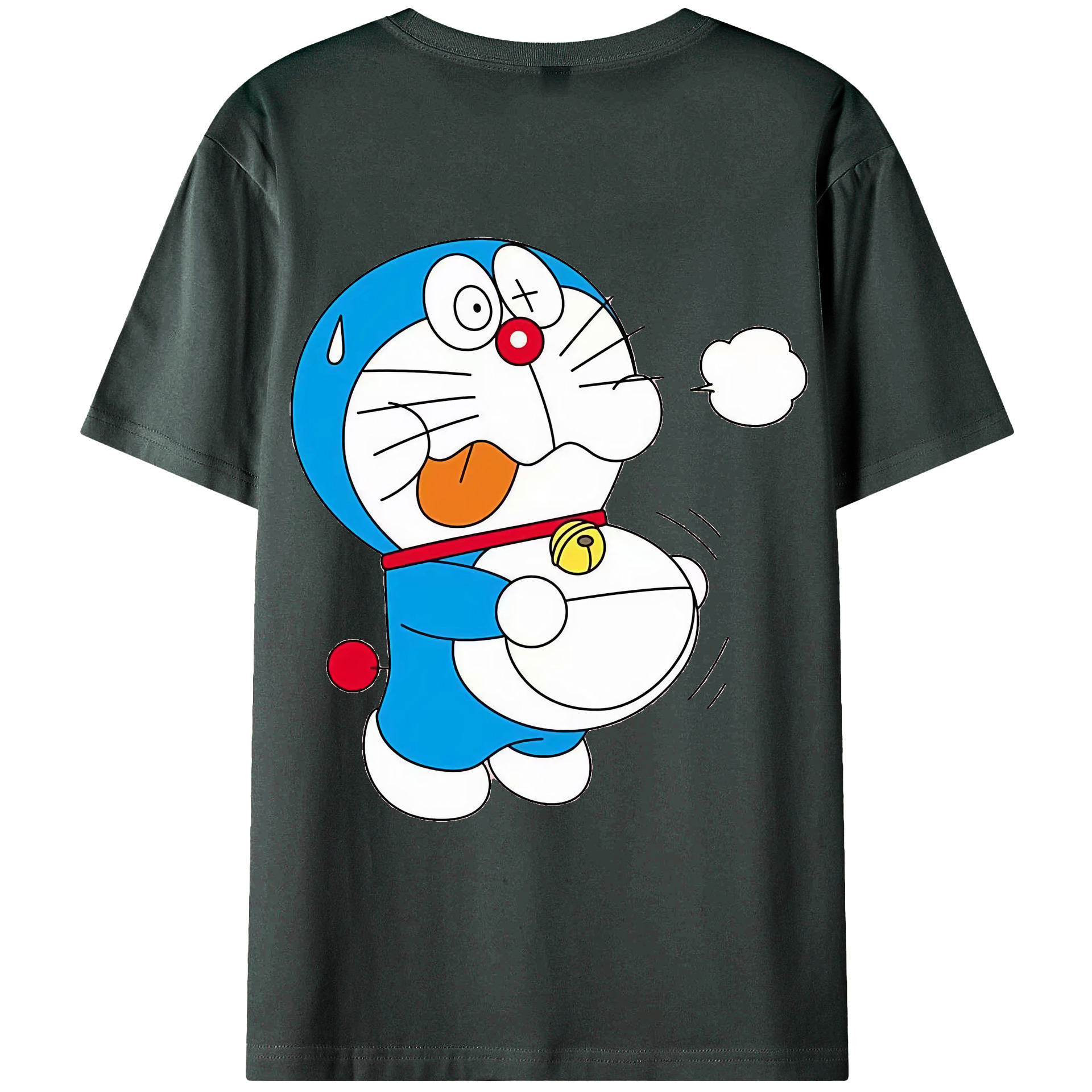 （画像用） ドラえもん Doraemon 綿100％ メンズ半袖Tシャツ（バックプリント） 通気性